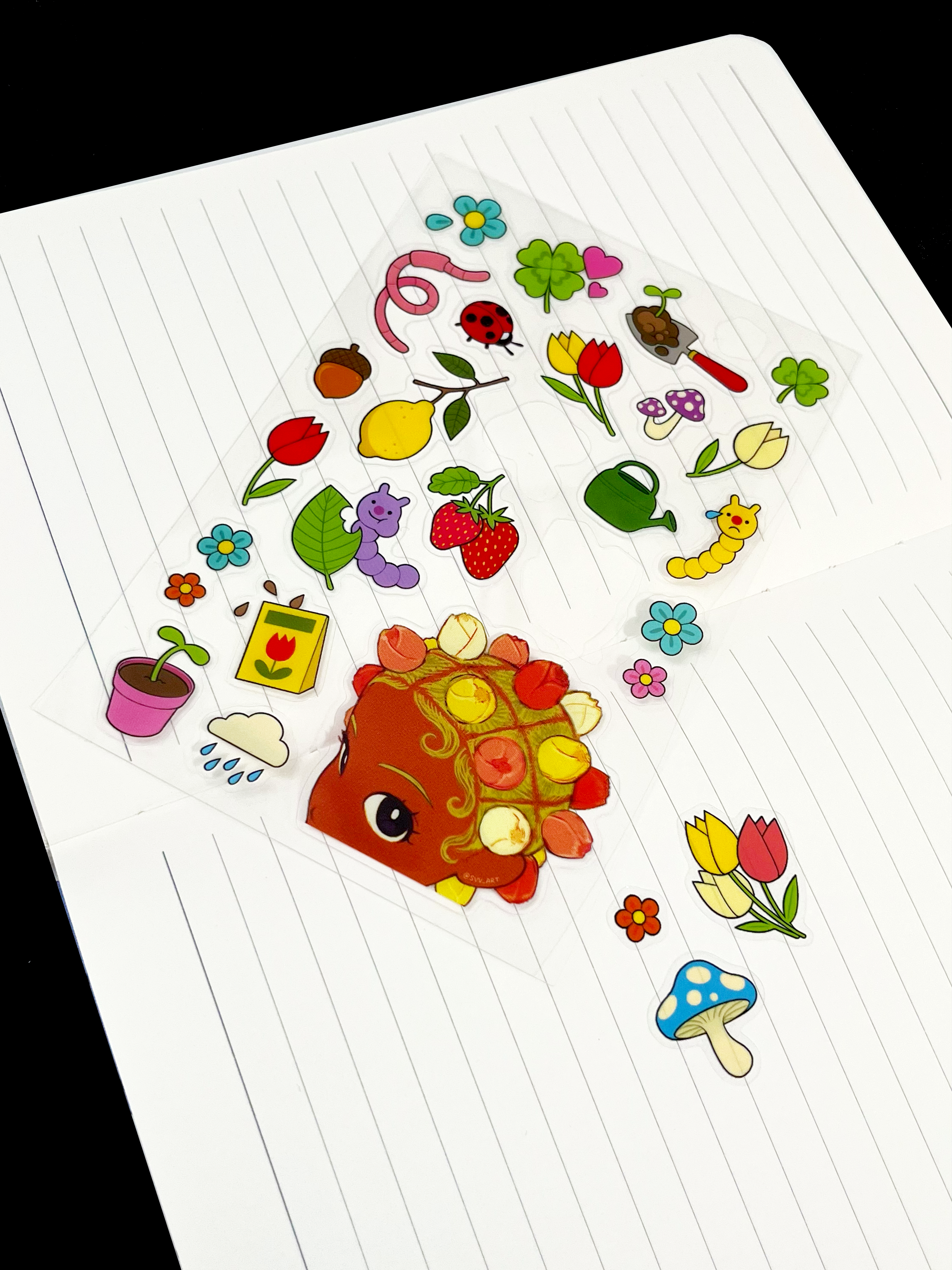 'Tulip Bantu Knots' Clear Sticker Sheet